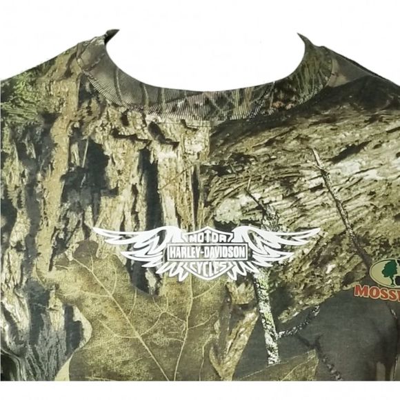 Harley Davidson Motorcycles Camouflage Camo Long Sleeve Crop Top Tee. Size Small - Picture 4 of 6